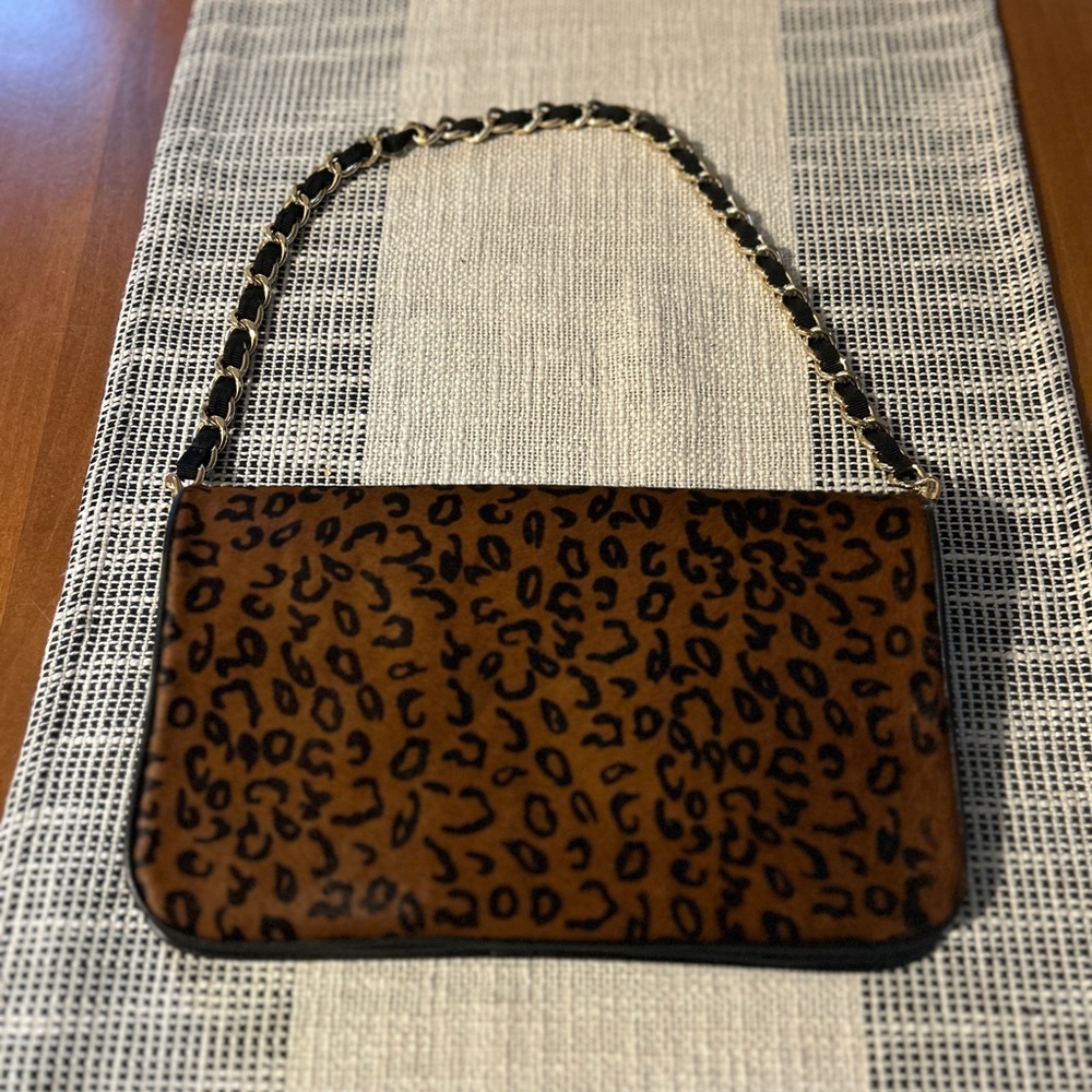 Leopard Print Chain Shoulder Bag